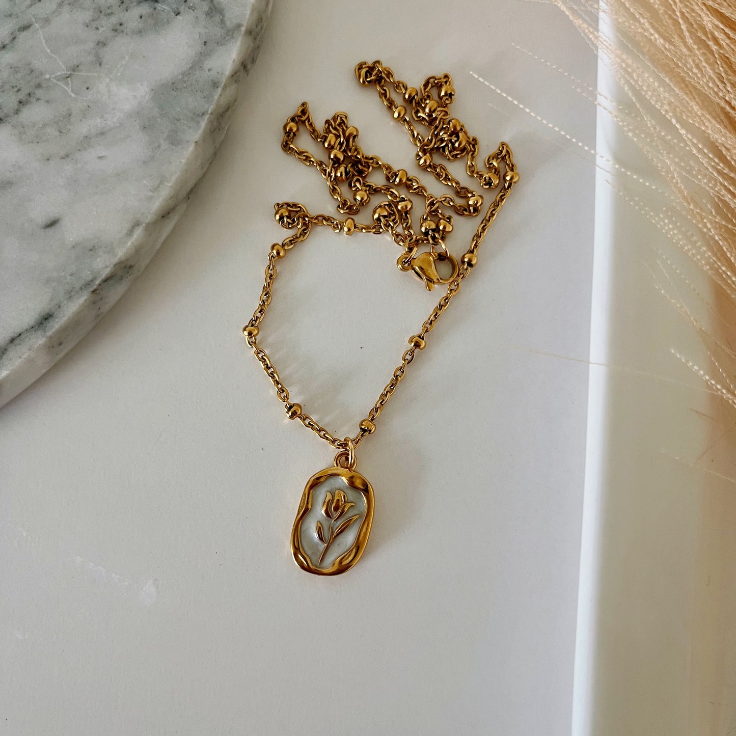 Golden rose necklace