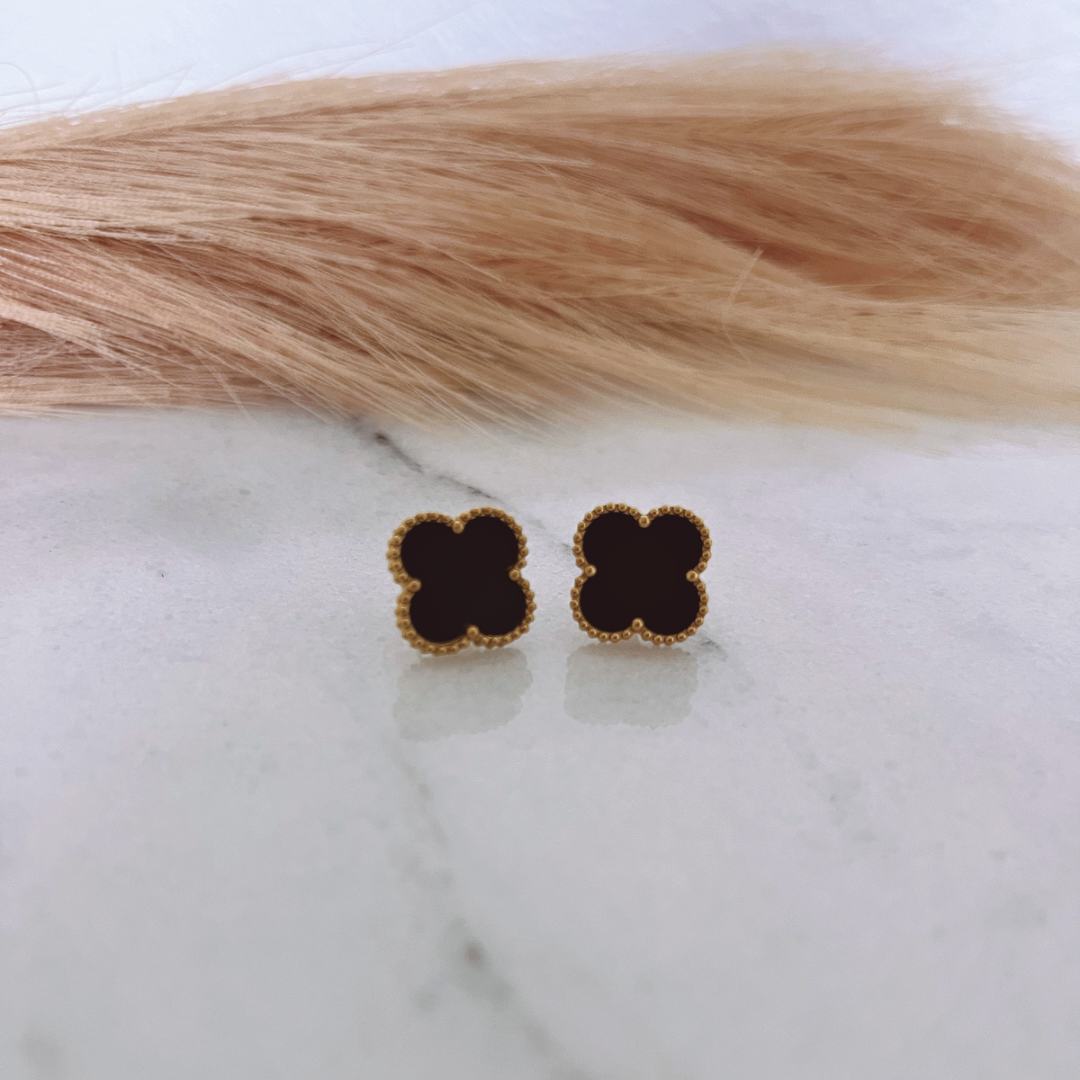 Clover earrings| Black