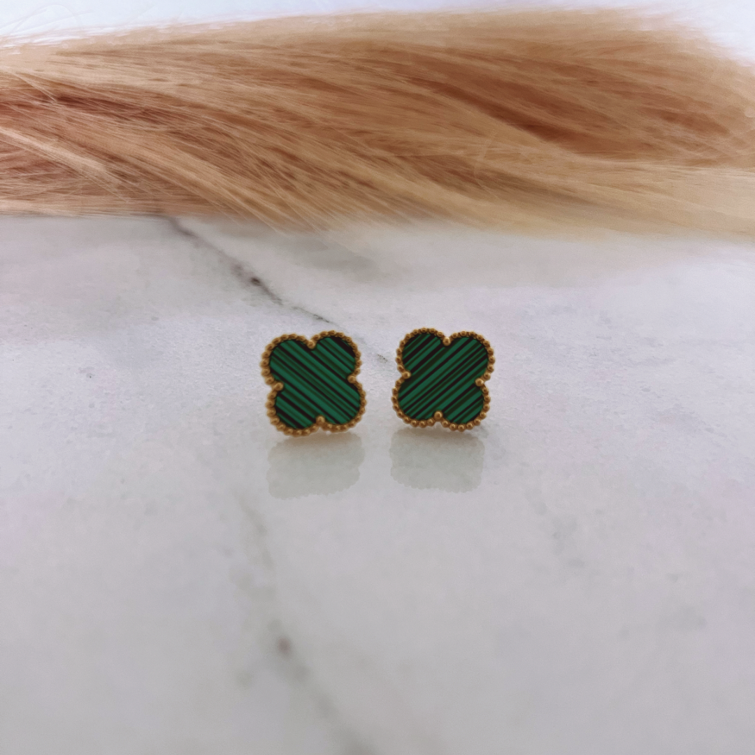 Clover earrings| Green