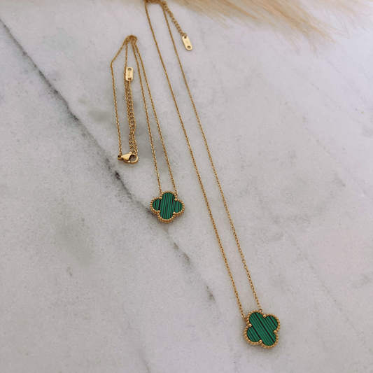 Clover necklace| Green