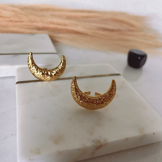 Golden moon ring