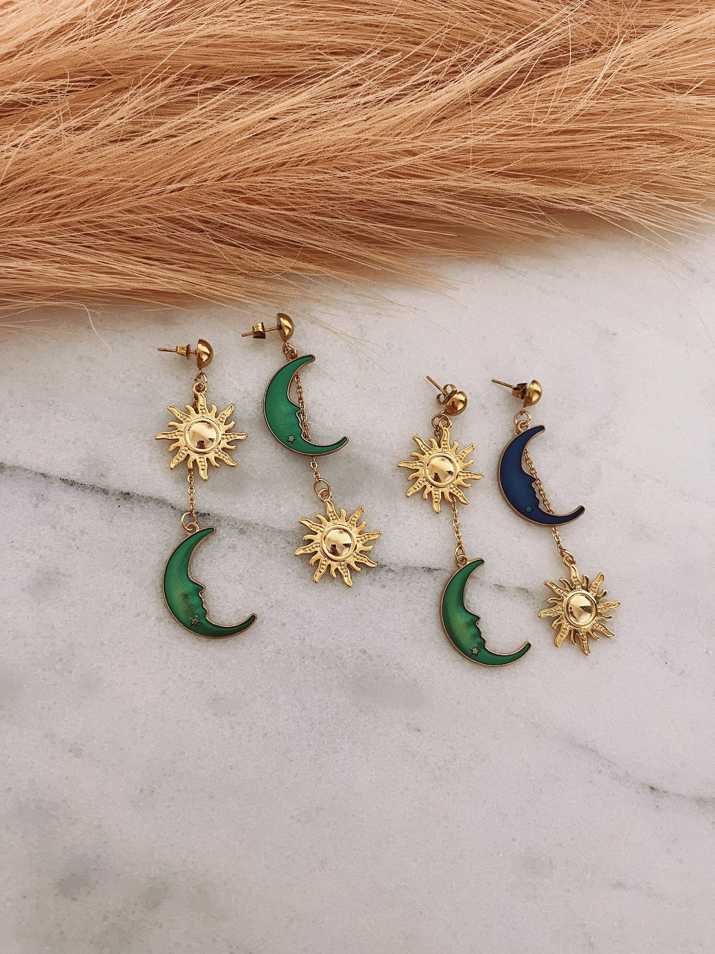 Sun & moon earrings