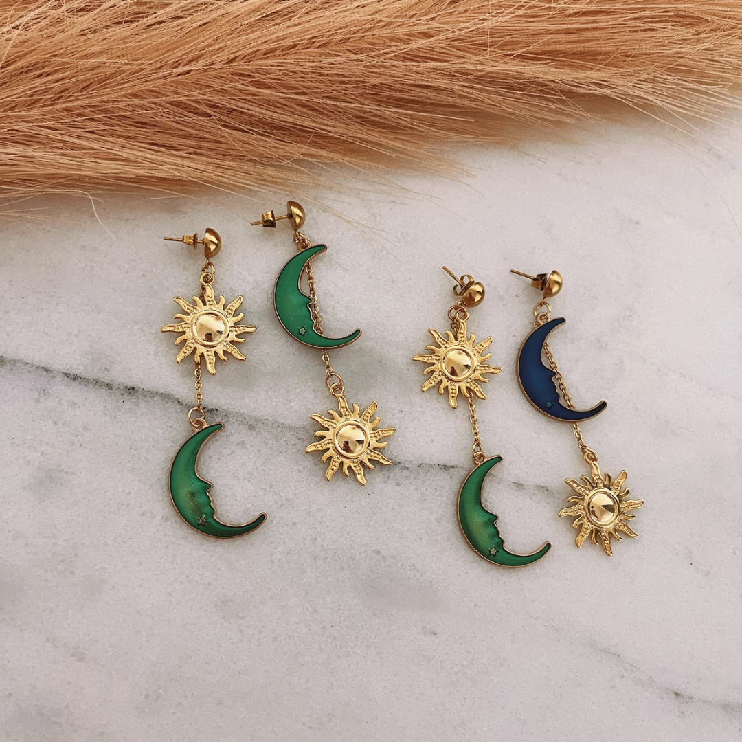 Sun & moon earrings